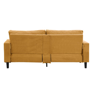 English Elm 74" High Resilience three seater Sofa with Corduroy Upholstery, Plush High-Density Cushion, Sturdy Wooden Frame, Stylish Apartment Seating Orange 35.83 L x 31.9 W x 12.6 H W2297P264469