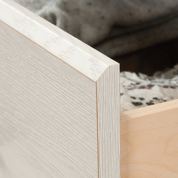 English Elm Dresser, Stylish White Storage Solution With Six Drawers, Smooth-Glide Metal Runners, Versatile Design B356P402643