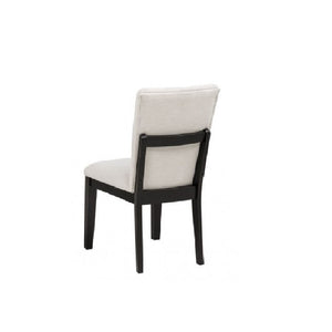 English Elm Upholstered Beige Fabric Dining Side Chairs Set of 2 with Bentwood Oak Frame B011P474709