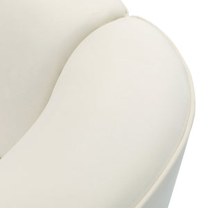 English Elm Christopher Knight Home® - 87" Curved Contemporary Sofa In Off-White Velvet: Elegant Design, Plush Comfort & Durable Frame For Living Spaces N767P2323857B