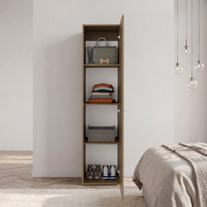 English Elm Kotlik Slim Dark Walnut Wardrobe with Four Shelves for Bedroom or Entryway B097P480459