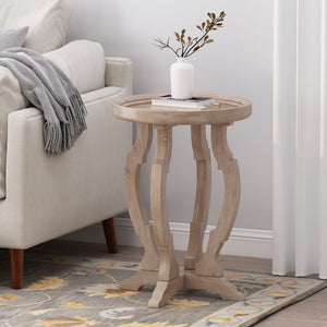 English Elm Christopher Knight Home® - End Table - French Country Charm With Hourglass Design, Distressed Wood Look For Any Living Space N771P239466K