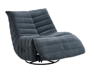 English Elm Talmon Shadow Chenille Glider Recliner with Swivel, Dark Gray Plush Foam Seat, 360° Swivel & Recline B2726P245870