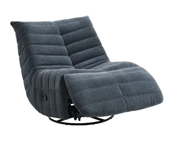 English Elm Talmon Shadow Chenille Glider Recliner with Swivel, Dark Gray Plush Foam Seat, 360° Swivel & Recline B2726P245870