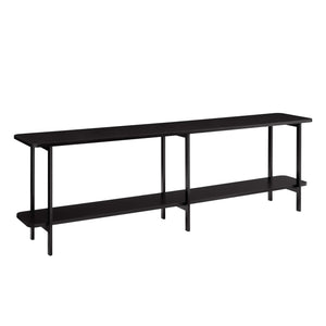 English Elm Celine 71" Console Table in Black - 2-Shelf MDF Veneer Top, Carbon Steel Legs, Fits 60" TVs, Stylish Display B365P397670