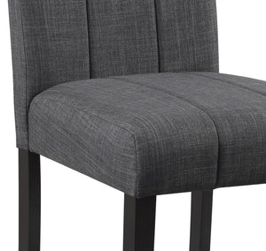 English Elm Kusa 5PC Dining Set with Engineered Stone Marble Top, Black Linen Chairs, Durable Bentwood Frame B2726P250499