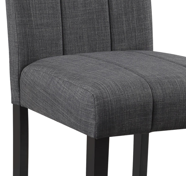 English Elm Kusa 5PC Dining Set with Engineered Stone Marble Top, Black Linen Chairs, Durable Bentwood Frame B2726P250499