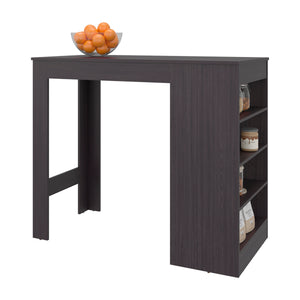English Elm Luna Modern Kitchen Island with Open Shelves Wenge — Compact Scratch-Resistant Prep Table 47.2" B128P361105