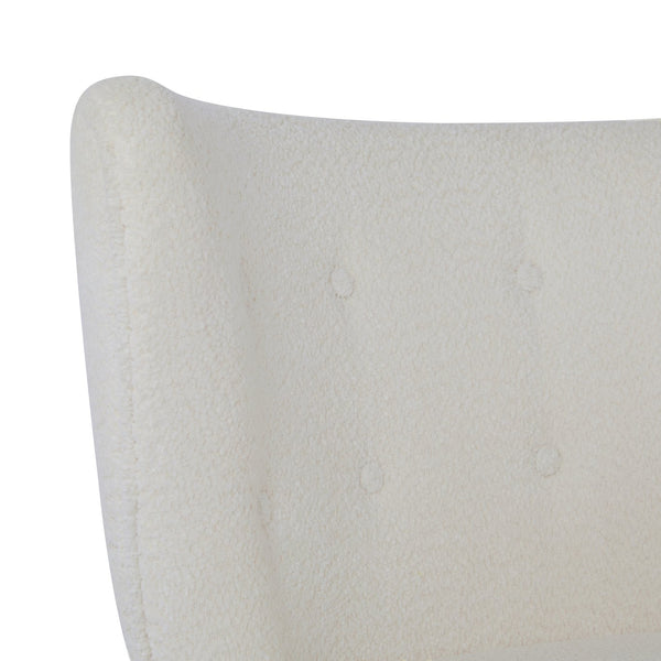 English Elm Christopher Knight Home® - Bella Plush Upholstered Armless Accent Chair with Curved Boucle Design, Birch Wood Legs, Cozy Support Off White 31 L x 27 W x 19 H N776P246078W