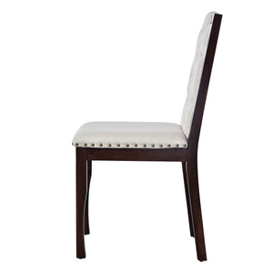 English Elm 6-Piece Kitchen Dining Set with 60" Rectangular Table, Tufted High-Back Chairs & Bench, Durable Wood Espresso N752S001080P