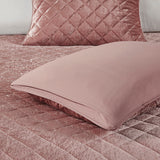 Intelligent Design Felicia Glam/Luxury Velvet Quilt Set ID13-2140 Blush