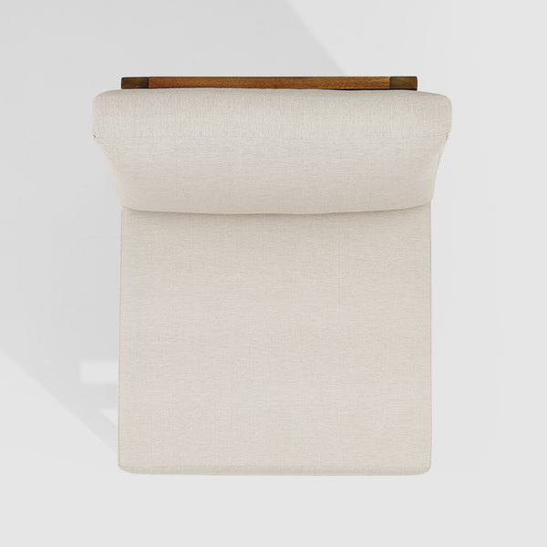 English Elm Walker Edison - Acacia Solid Acacia Wood Chevron Armless Sectional Set Dark Brown - 3-Piece + Coffee Table, Weather-Resistant Upholstery, Sustainable Craftsmanship B185P326697