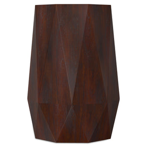 English Elm Kurt Solid Acacia Wood Geometric Side Table Sculptural Octagonal Design for Modern Interiors Walnut Brown B136P419893