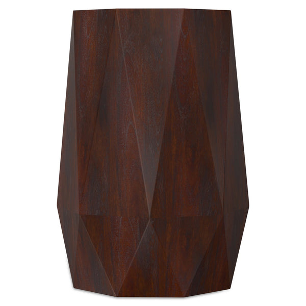 English Elm Kurt Solid Acacia Wood Geometric Side Table Sculptural Octagonal Design for Modern Interiors Walnut Brown B136P419893