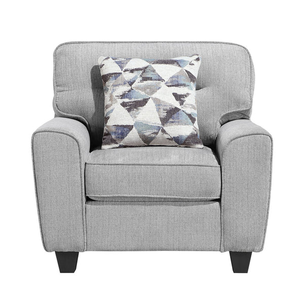 English Elm Contemporary Chenille 3 Piece Sofa Set with Pocket Coil Support and Reversible Cushions Gray B011S02476