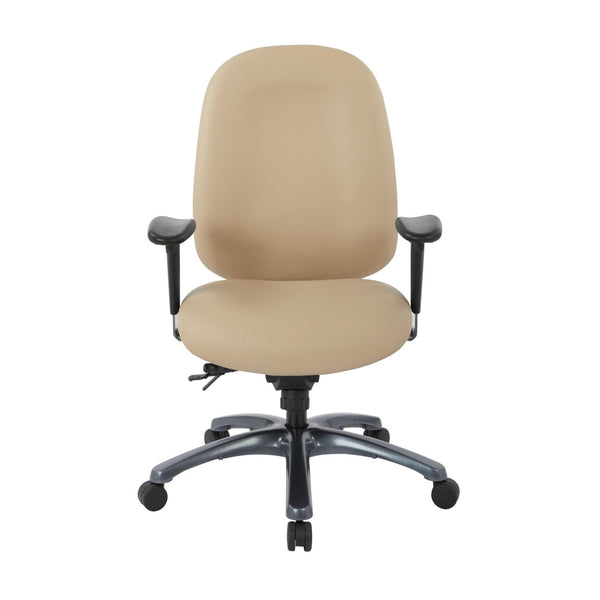 OSP Home Furnishings Multi-function Ergonomic High Back Office Chair with Lumbar Support and Titanium Base High Buff 8511-R104