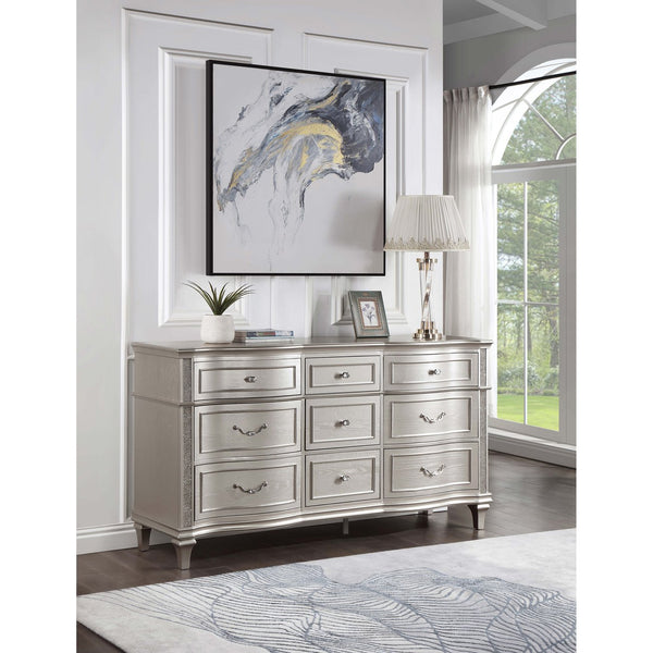 English Elm Katerina Silver Oak 9-Drawer Dresser With Jewelry Tray – Elegant, Modern Storage For Your Bedroom B062P358070