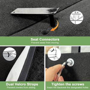 English Elm L-Shaped Slipcovered Sectional Sofa - Cozy Chenille 3-Seater Couch With Convertible Ottoman & Pillows W3041S00112