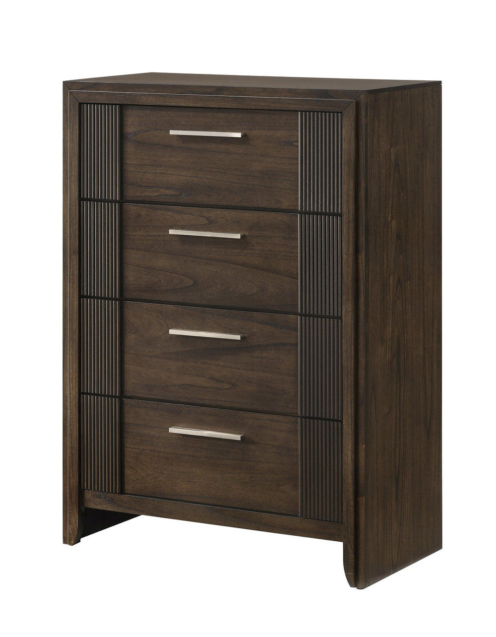 English Elm 1pc Modern 9-Drawer Dresser with Round Knobs, Gunmetal Wood-Pattern Finish, Stylish Bedroom Storage Brown 36 L x 19 W x 50 H B2741P346360