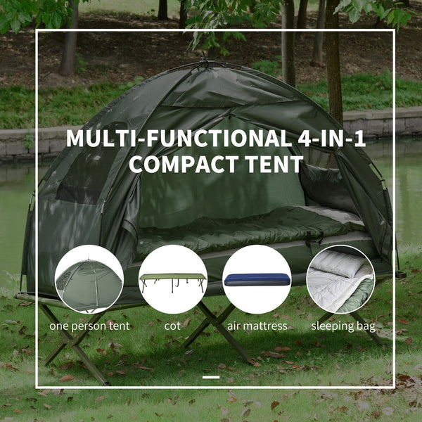 English Elm All-in-one Portable Camping Cot System with Tent Air Mattress Sleeping Bag and Pillow T3971P383446