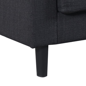 English Elm dark grey upgraded 3-seat combo sofa with storage ottoman, armrest pockets, USB ports, compact L-shape bench W2603P169692