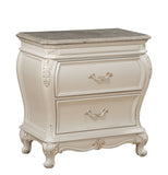 English Elm Pearl White 2-Drawer Nightstand With Queen Anne Legs