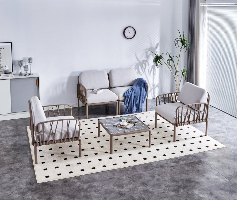 English Elm Patio Indoor/Outdoor Single Sofa Armchair With Weatherproof Cushions – Modern Comfort For Any Space W370S00039-GIGA