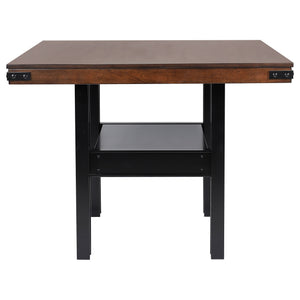 English Elm Walden Industrial Counter Height Dining Set Seats Six with Upholstered Chairs Mango Oak B062S01633