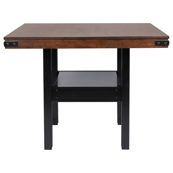 English Elm Walden Industrial Counter Height Dining Set Seats Six with Upholstered Chairs Mango Oak B062S01633