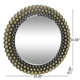 Christopher Knight Home® - Noble House - Rone Contemporary Studded Round Wall Mirror, Bronze and Black