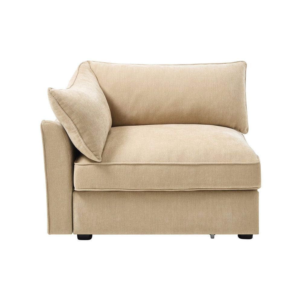 English Elm Sofa Sectional Left Facing Chenille Crescent Silhouette with Hidden Storage Modern Nordic Wheat W3041P293489