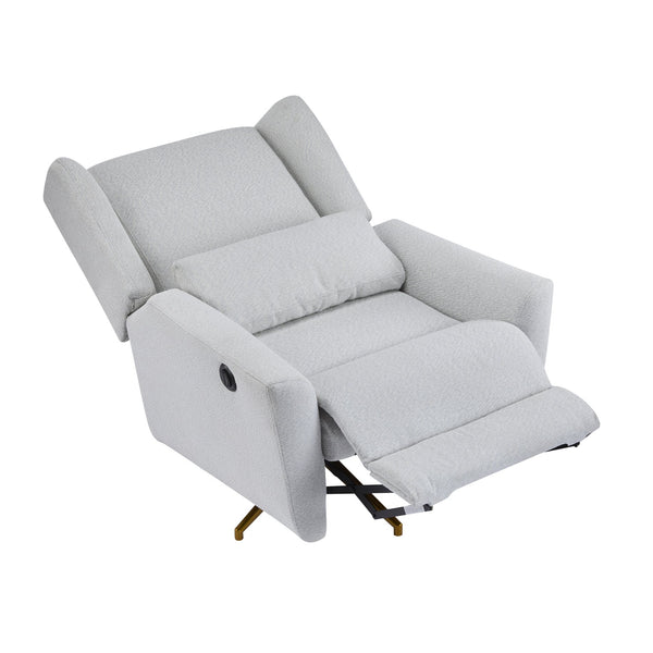 English Elm Christopher Knight Home® - Power Boucle Swivel Recliner Chair with 360° Metal Star Base, Electric Lift, Ergonomic Padded Backrest, Adjustable Footrest, Easy Assembly Gold,LIGHT GREY N771P298185D