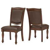 Homelegance By Top-Line Jacklin Brown Faux Leather Dining Chairs (Set of 2) Red Rubberwood