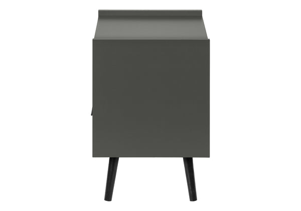 English Elm Accent Side Table Rustic Grey Laminate Compact Storage Cabinet Transitional Bedroom Grey B2710P461707