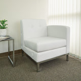 OSP Home Furnishings White Faux Leather LAF Armchair White
