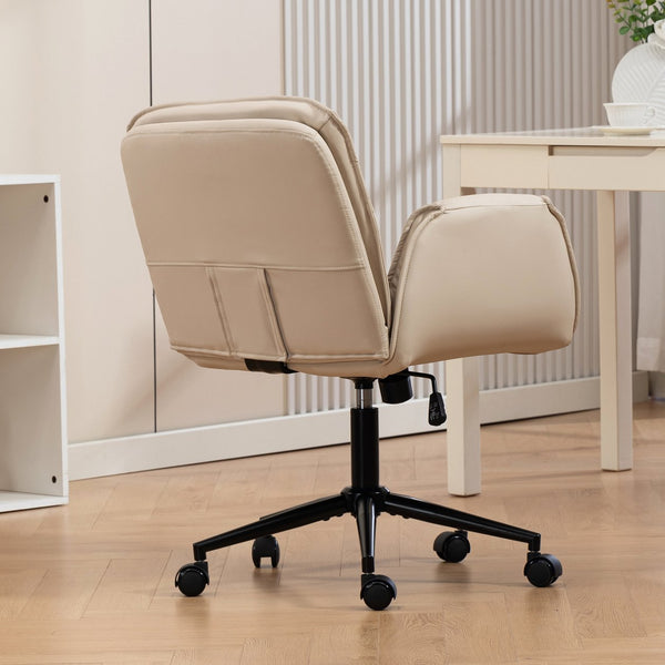 English Elm Stylish Barrel Swivel Accent Chair Upholstered Seat with Storage for Vanity or Dining W3248P424650