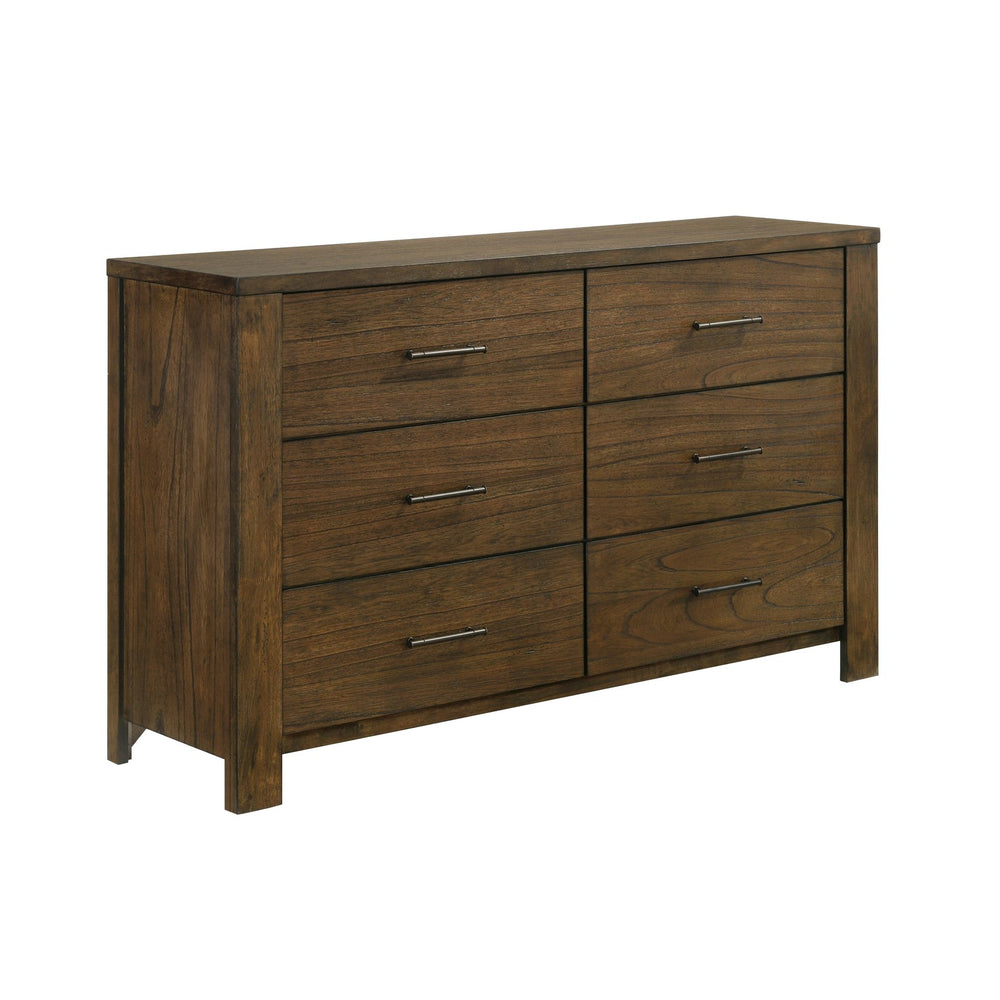 English Elm Dresser Six Drawer Mindy Veneer Wire Brushed Oak Farmhouse Bedroom Storage Piece B011P261185