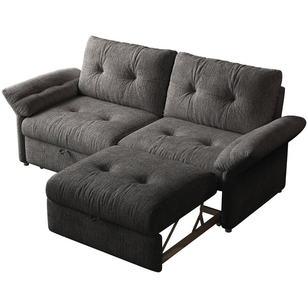 English Elm This Chenille Convertible Sofa Bed Seats Three and Unfolds Flat for Guests Easily Grey W3820S00046