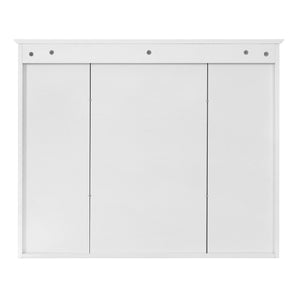 English Elm 35 Inch Wall Mount Medicine Cabinet Soft Close Mirror Storage for Modern Bathroom White N710P389453K