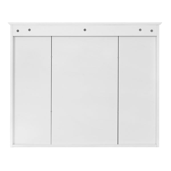 English Elm 35 Inch Wall Mount Medicine Cabinet Soft Close Mirror Storage for Modern Bathroom White N710P389453K