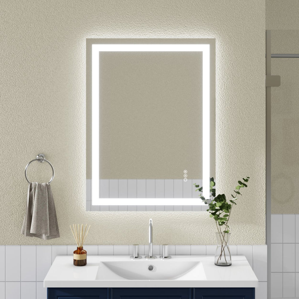 English Elm 24x32" Frameless Tempered Mirror with Dual Front & Rear LED Strips, 4-Color Temp, UL Listed T3177P320553