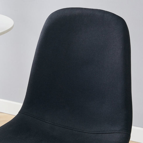 English Elm 4-Piece Modern Luxe Dining Set: 36.6'' Round Glass Table & Black-Gold Chairs For Stylish Spaces W1151S03682