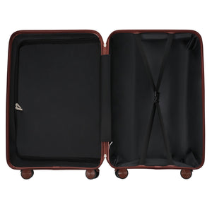 English Elm Premium Polypropylene Hard Shell Luggage Set Three Piece with Tsa Locks Spinner Wheels Black+Brown N726P460073B