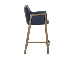 Sunpan Bernadette Stylish Barstool with Antique Brass Frame and Durable Faux Leather for Chic Interiors Bravo Admiral