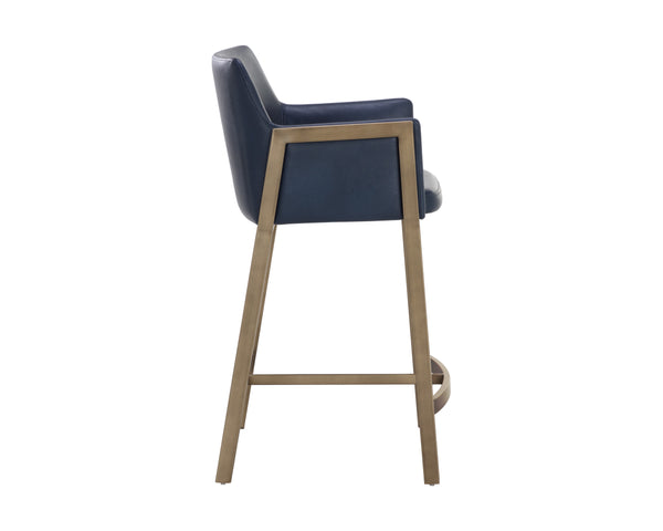 Sunpan Bernadette Stylish Barstool with Antique Brass Frame and Durable Faux Leather for Chic Interiors Bravo Admiral