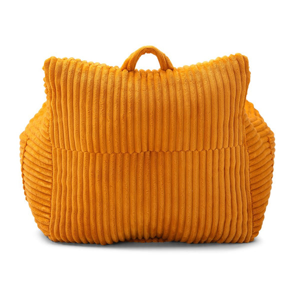 English Elm Giant Plush Bean Bag Chair with Armrests and Footstool for Ultimate Comfort, Durable Corduroy Lounge Sofa Yellow W1117P309392