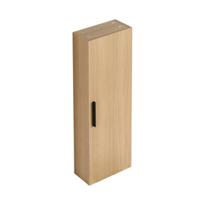 English Elm 12" Wall-mounted Oak Plywood Bathroom Linen Cabinet Slim Floating Single Door Storage W3450P440605