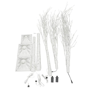 English Elm Set of Lighted Birch Tree with 216 Warm White LEDs, 3-Sizes 4/5/6FT, Indoor/Outdoor Romantic Decor N710P181843Y