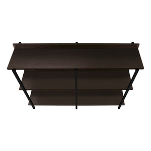 English Elm Accent Console Table With Espresso Laminate & Black Metal Frame - Modern Design For Any Space B2710P218986