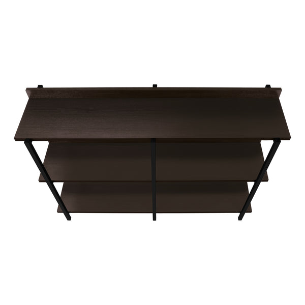 English Elm Accent Console Table With Espresso Laminate & Black Metal Frame - Modern Design For Any Space B2710P218986